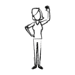 standing woman cartoon person gesturing image