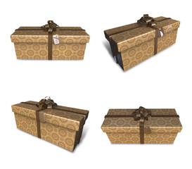 3d decorated brown gift