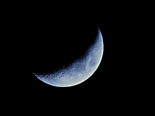 Naklejka premium Crescent Moon / First Quarter Moon or Final Quarter Moon
