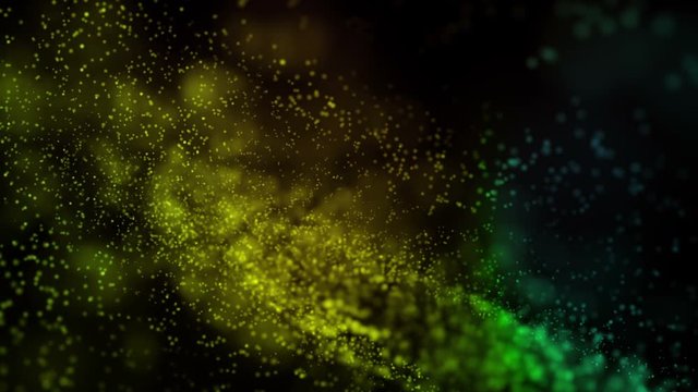 Futuristic animation with glowing particle object in slow motion, 4096x2304 loop 4K