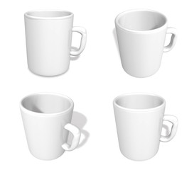 3D White coffee cup icon. 3D Icon Design Series.
