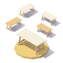 low poly isometric Office Table