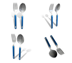 3D Fork and spoon icon. 3D Icon Design Series.