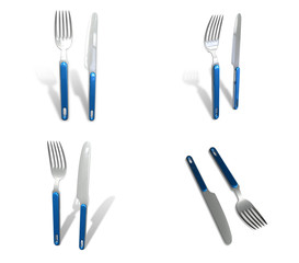 3D Fork and knife icon. 3D Icon Design Series.