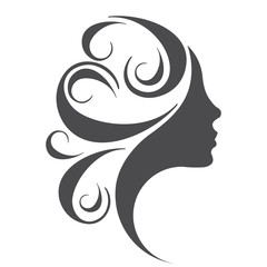 Beautiful female silhouette on white background. Vector illustration.
