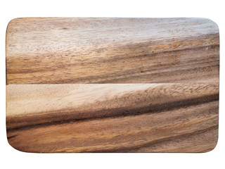 back view of wood cutting board isolated on white background