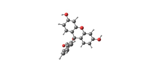 Obraz premium Fluorescein molecular structure isolated on white