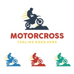 unique motocross illustration logo