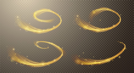Gold glitter effect. Vector, separated elements