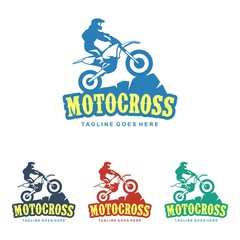 unique motocross illustration logo