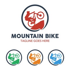 Unique Mountain Bike Illustration Logo