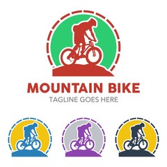 Unique Mountain Bike Illustration Logo