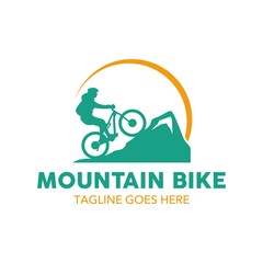 Unique Mountain Bike Illustration Logo