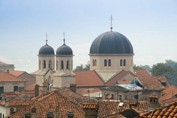 Fototapeta na wymiar View over the old historical center of Kotor in Montenegro 