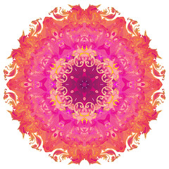 Vintage baroque Mandala. Beautiful round pattern. Hand drawn abstract background.