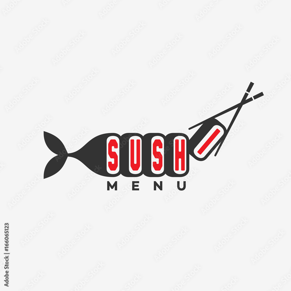 Wall mural Sushi menu logo