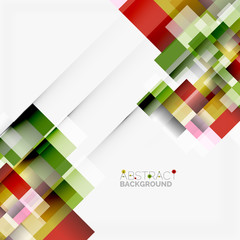 Fototapeta premium Abstract blocks template design background, simple geometric shapes on white, straight lines and rectangles