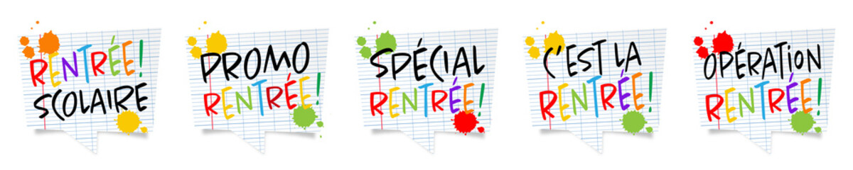Rentrée scolaire, promo rentrée, opération rentrée, spécial rentrée, c'est la rentrée...