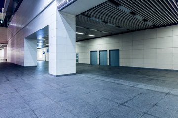 modern hallway of airport or subway station in city of China.