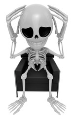 3D Skeleton Mascot That problem is such a headache. 3D Skull Character Design Series.