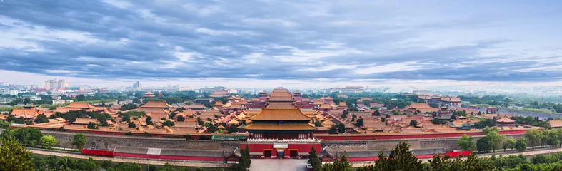 Gordijnen De Verboden Stad onder de blauwe hemel in Peking, China. © fanjianhua