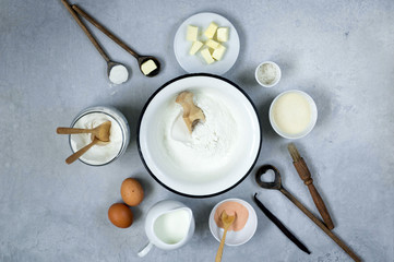 ingredients for baking bread