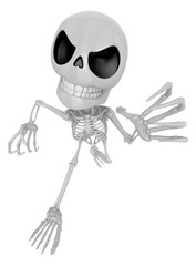 3D Skeleton Mascot is scaring the daylight out of somebody. 3D Skull Character Design Series.