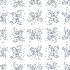 Vector seamless pattern of butterflies.