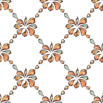 Vector seamless leaves pattern.