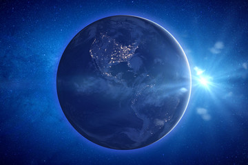 sunrise over planet Earth 