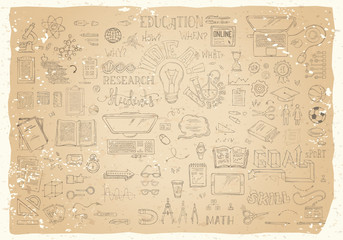 Fototapeta premium Vector set of science symbols.