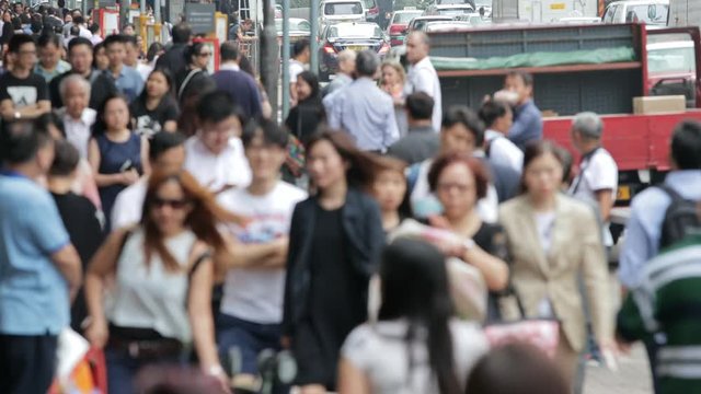 Central, Hong Kong, 10 May 2017 -: People walking in central of Hong Kong