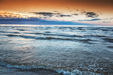 Beautiful sunset at the sea, the Baltic Sea