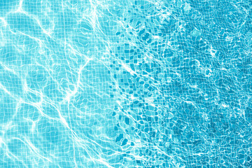 Blue clean water in swimming pool