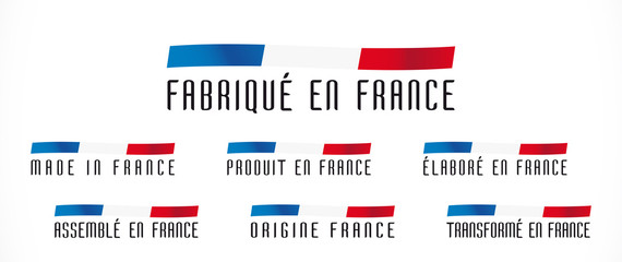Made in France, fabriqué en Fance, origine France, élaboré en France, transformé en France, assemblé en France, produit en France
