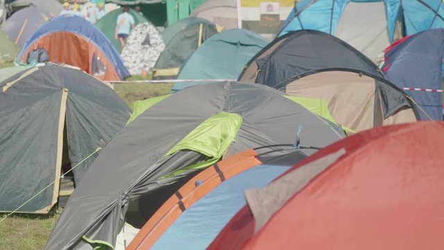 Tent camp in mounatins during festival