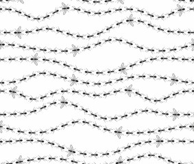 Seamless background with ants. 