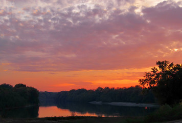 Fototapeta na wymiar River in the evening. Sunset.