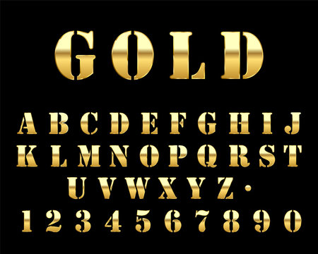 Futuristic Gold Stencil Font