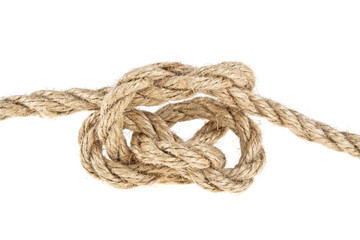 Rope with knot isolated on a white background