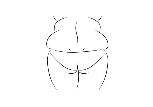 Vector image of a fat woman