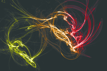 Abstract light streaks with a black background
