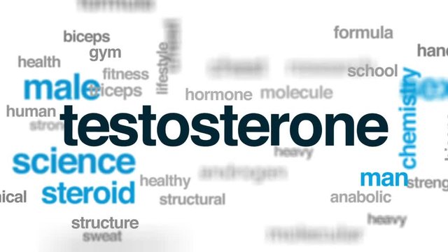 Testosterone animated word cloud, text design animation.