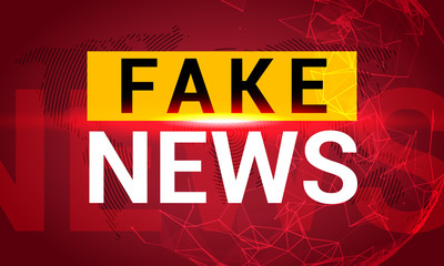 Fake news banner background. Breaking fake news for TV data. Digital design concept