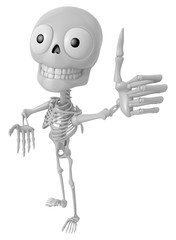 3D Skeleton Mascot the best hand gesture. 3D Skull Character Design Series.