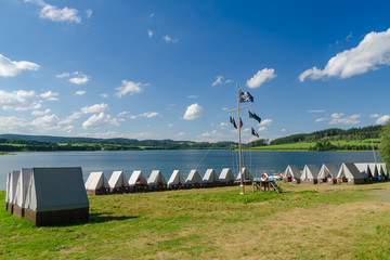 Sumer's tent camp, Slezska Harta, Czech Republic