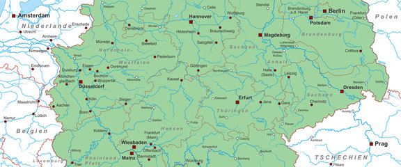 Mitteldeutschland - Landkarte