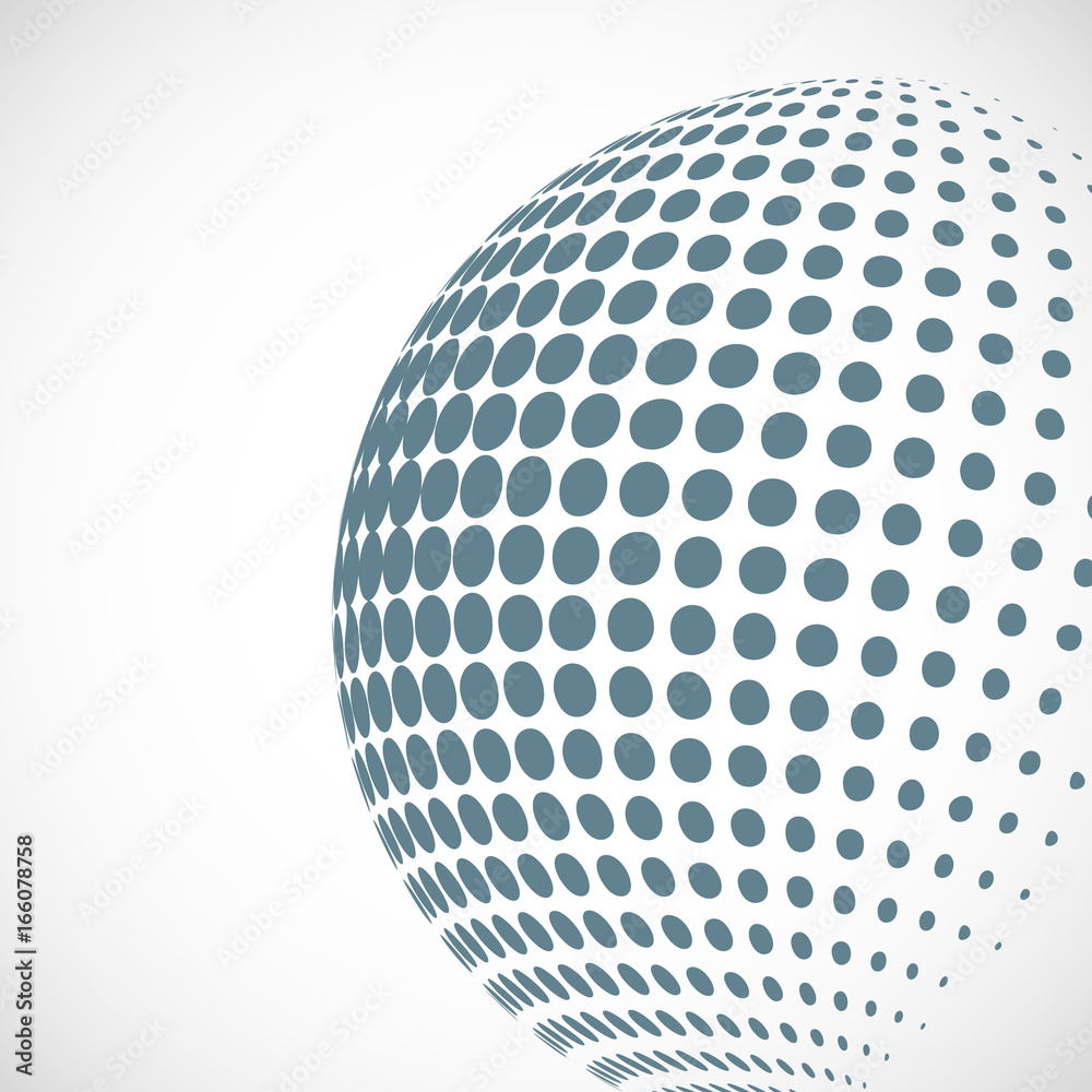 Poster Vector halftone sphere design element