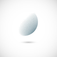 Vector abstract dotted halftone planet