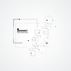 Line, square, circle elements. Style geometric pattern. Modern vector background with space for text